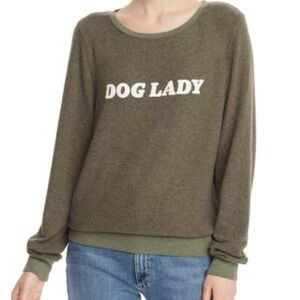 Wild Fox Olive Dog Lady Sweatshirt